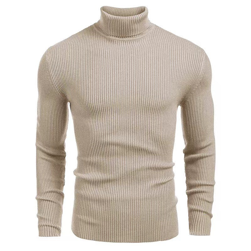 Herren Rollkragenpullover Rippstruktur Hochwertig Strick