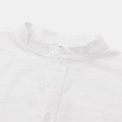 Herren Kurzarmhemd Modern mit Knopfleiste und Henley Ausschnitt