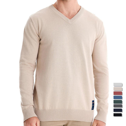 Herren Strickpullover V-Ausschnitt Fein Gestrickt Modern