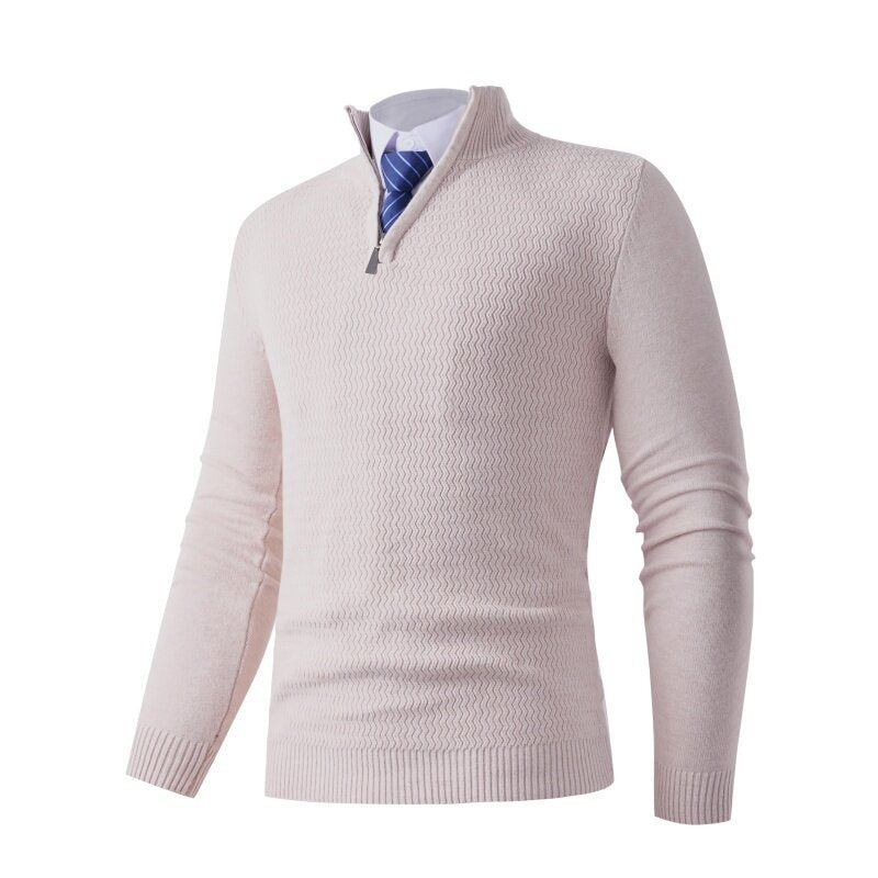 Herren Pullover Strick Modern Stehkragen