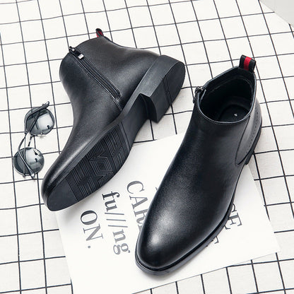 Damen Stiefeletten Elegante Schwarz Bequem Reißverschluss