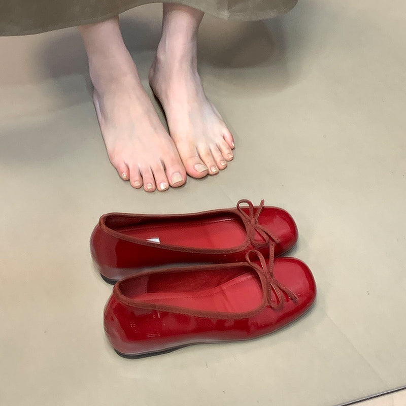 Damen Ballerinas Bequem Schleifen Detail Elegante Schuhe