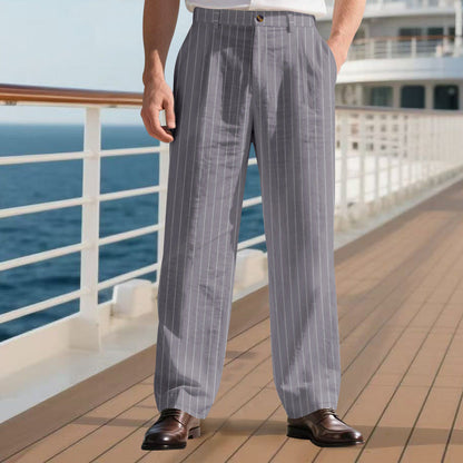 Herren Anzughose Slim Fit mit feinen Streifen Elegant