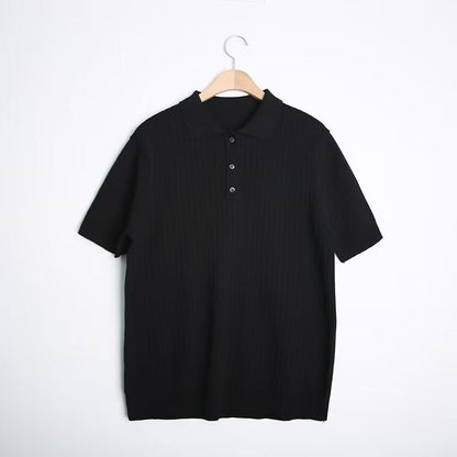 Polo Shirt Herren Modern Struktur Muster Slim Fit