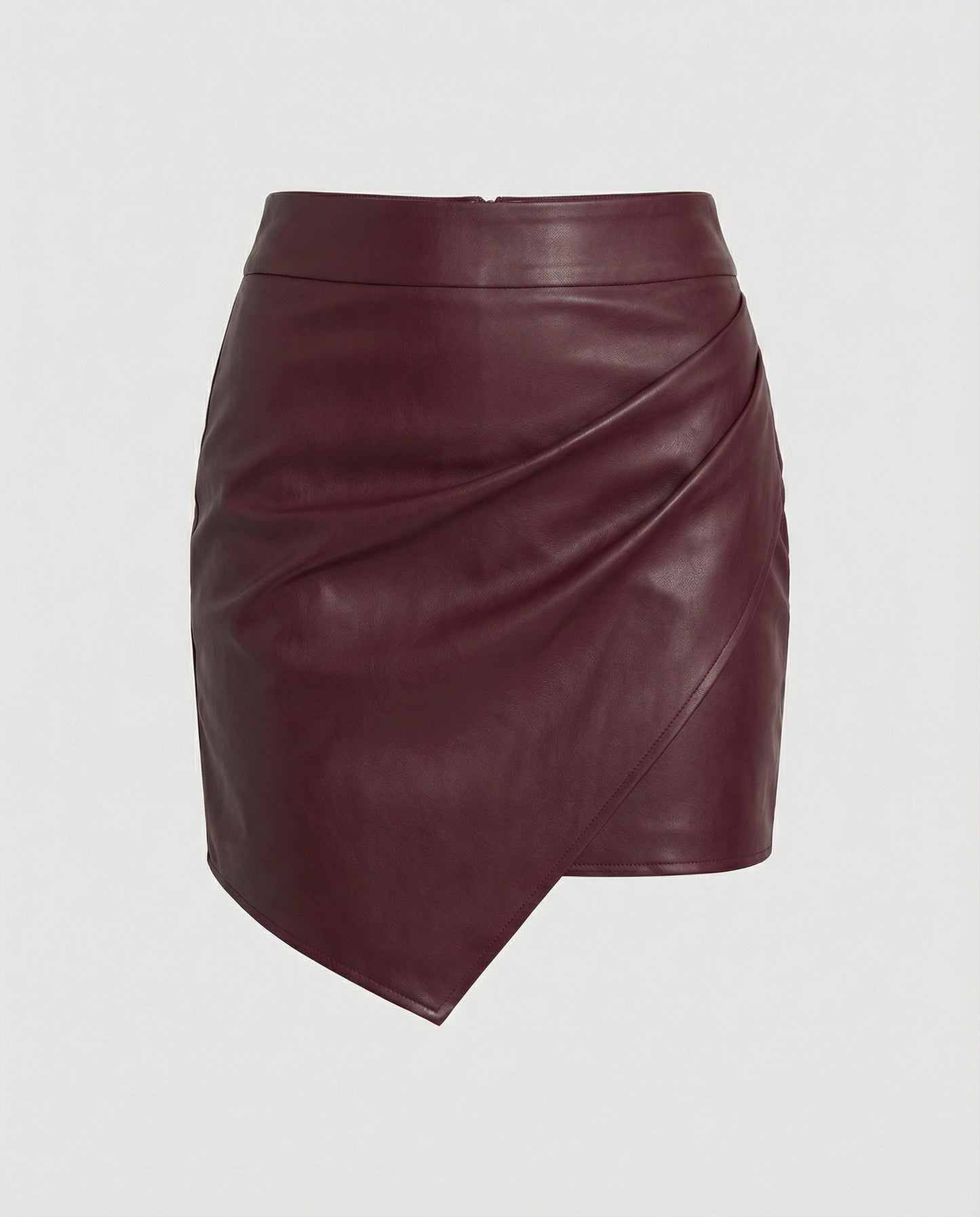 Damen Wickelrock Heidi Look Kunstleder Rock