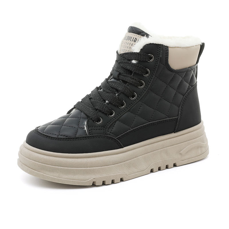 Damen Sneaker Warm Gefüttert High-Top Winterstiefel