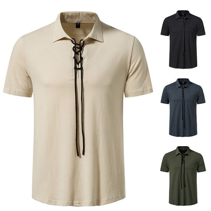 Herren Polo-Shirt Schnürdesign Modern Berlin Style - BerlinGlamour