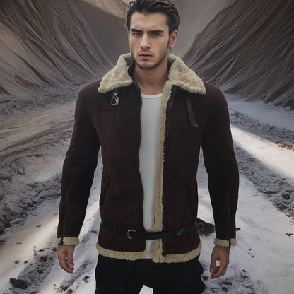 Lederjacke Herren Shearling Warm Modern Design