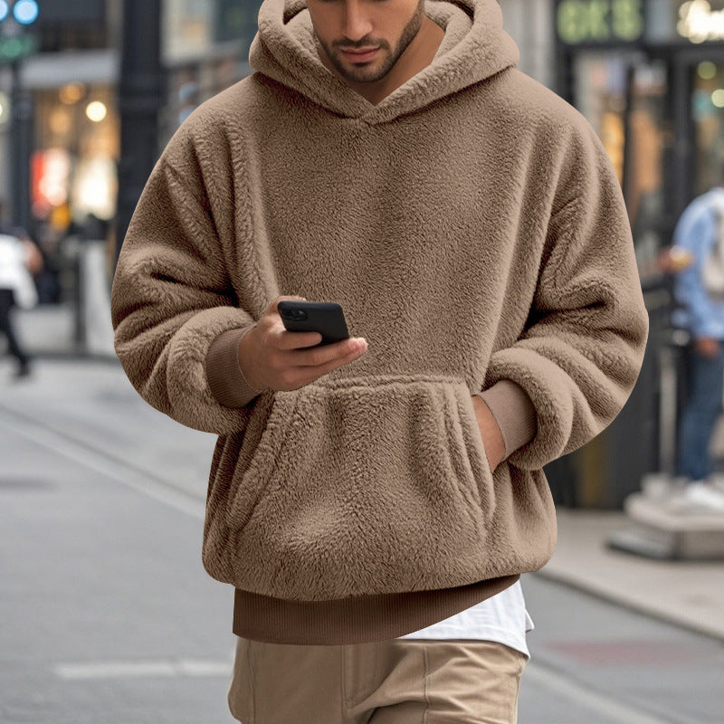 Großer Fleece-Hoodie Herren Übergroß Kängurutasche