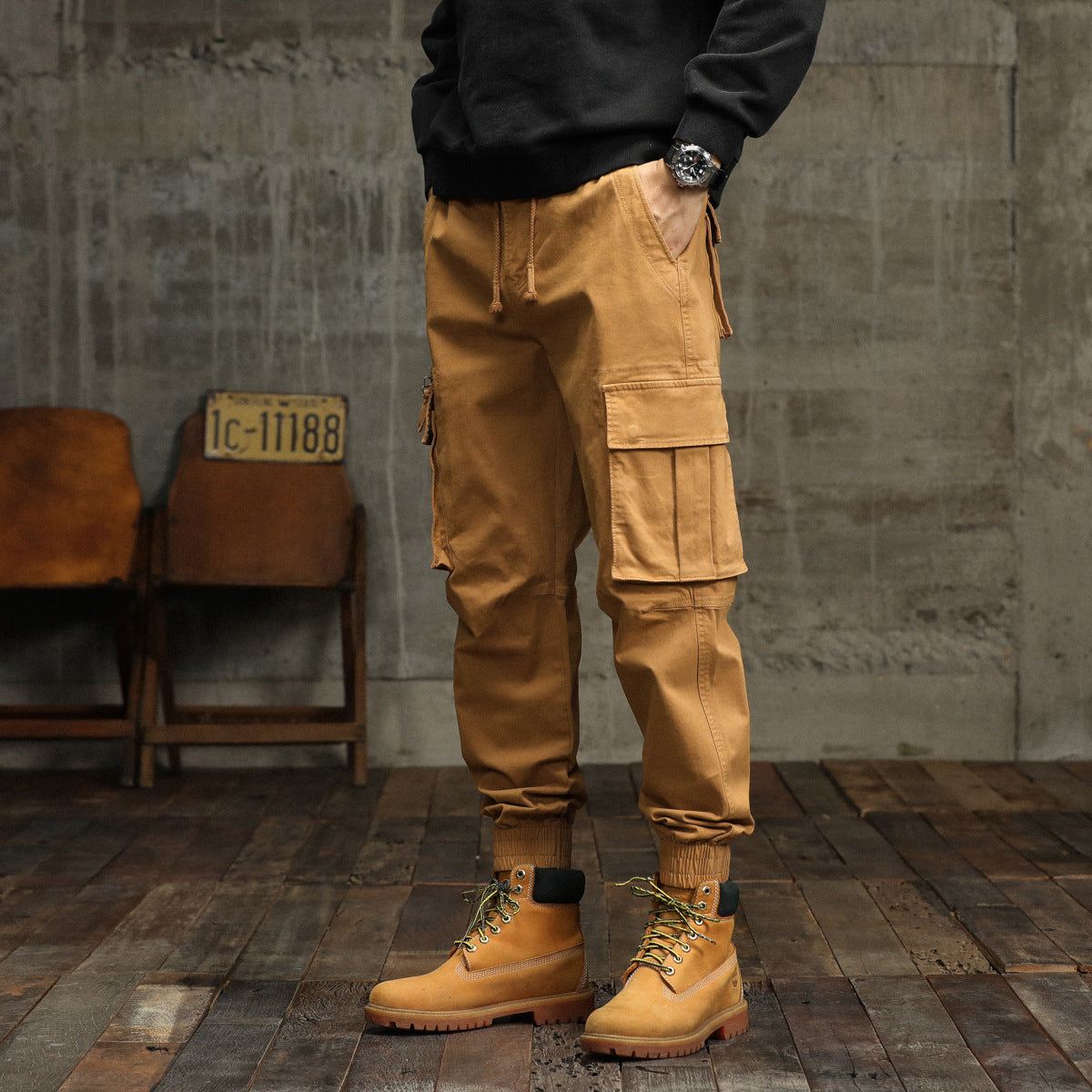 Herren Cargo-Hose Robust Multifunktional Taschen Baumwolle - BerlinGlamour