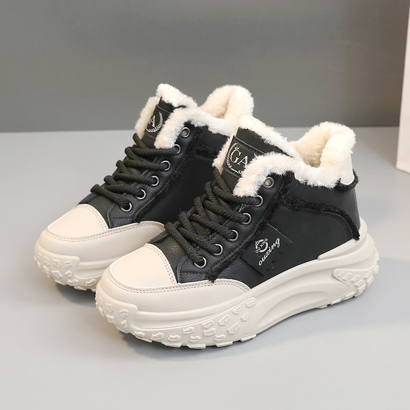 Damen Winter Sneaker High-Top Flauschig Rutschfest