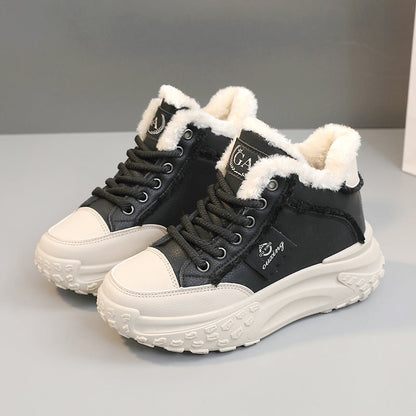 Damen Winter Sneaker High-Top Flauschig Rutschfest