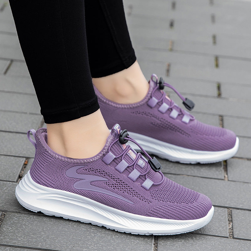 Damen Sneaker Leicht Elastisch Schnell Schnürbar Sportlich - BerlinGlamour