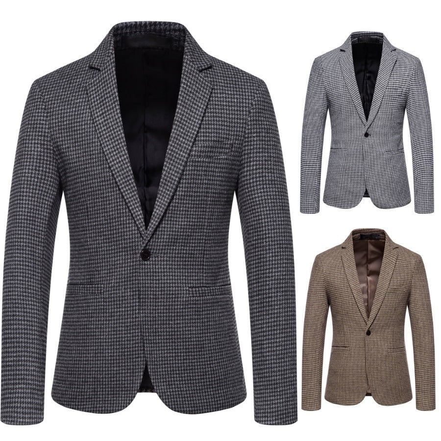 Herren Blazer Modern Schachbrettmuster Elegant Slimfit - BerlinGlamour