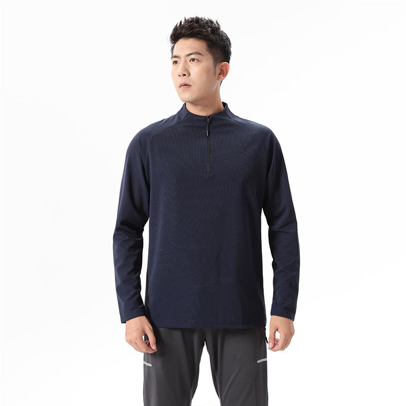 Herren Langarmshirt Funktionsshirt mit Reißverschluss Sportlich