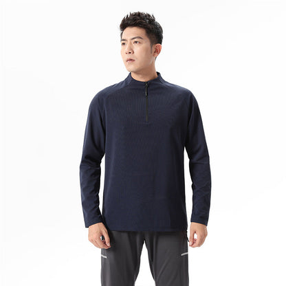 Herren Langarmshirt Funktionsshirt mit Reißverschluss Sportlich