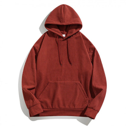 Herren Hoodie Lässig mit Rippenmuster und Taschen