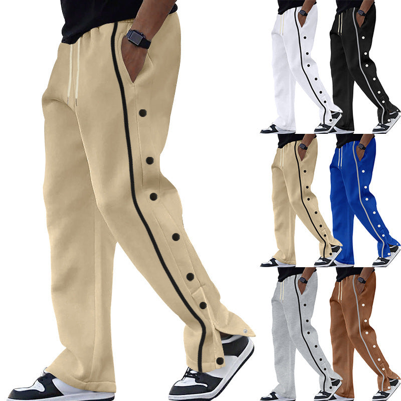 Herren Sport Hose Elastisch Mit Druckknöpfen - BerlinGlamour