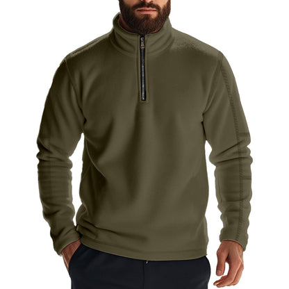 Herren Fleece Pullover Halbzipp mit Reißverschluss Warm