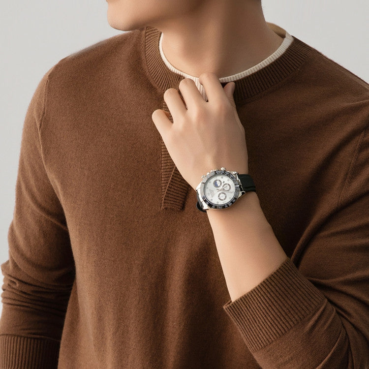 Herrenuhr Armband Sportlich Multifunktionszeiger Edelstahl