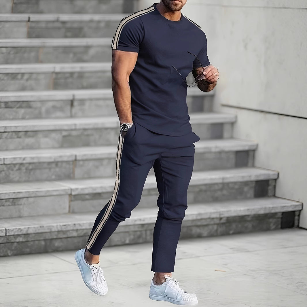 Herren Sportanzug Jogginghose Set mit Seitennähten modern - BerlinGlamour