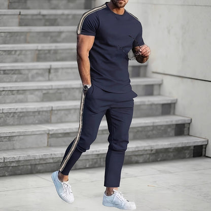 Herren Sportanzug Jogginghose Set mit Seitennähten modern - BerlinGlamour