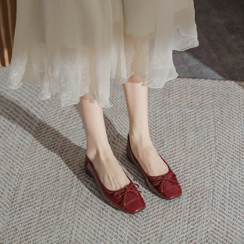 Damen Ballerinas Weich mit Schleifendetail und Innenfutter