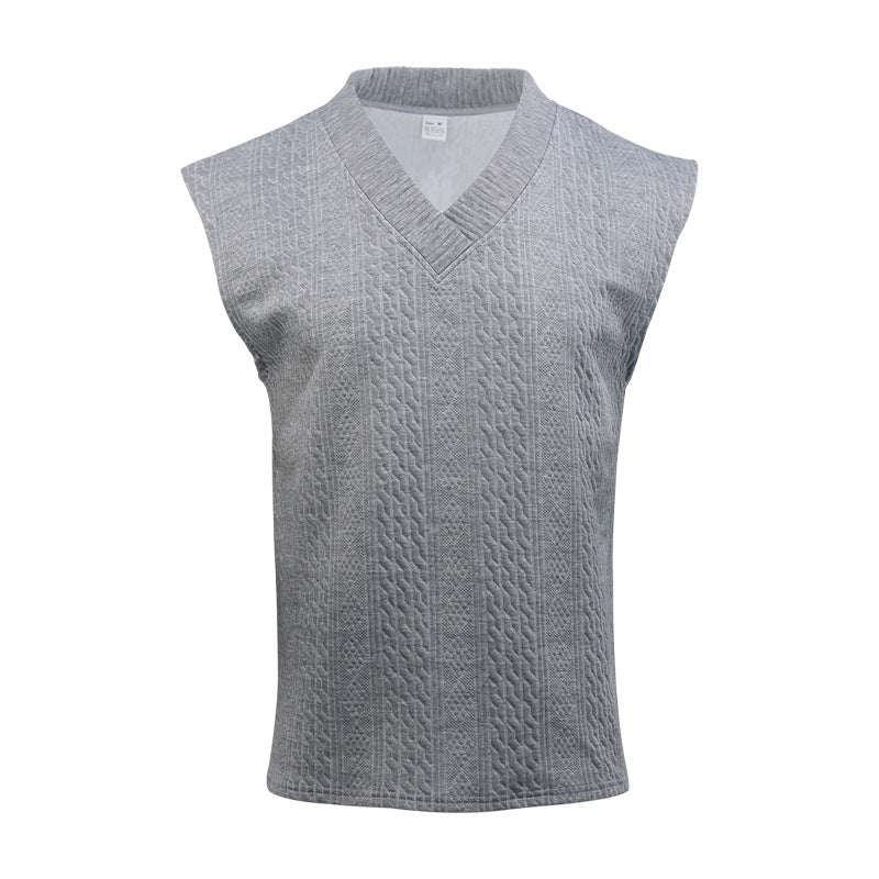Herren Stricktop Ärmellos V-Ausschnitt Modern