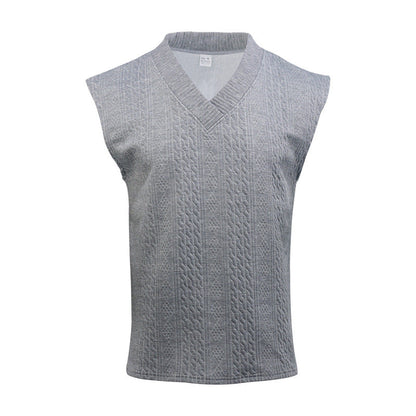 Herren Stricktop Ärmellos V-Ausschnitt Modern