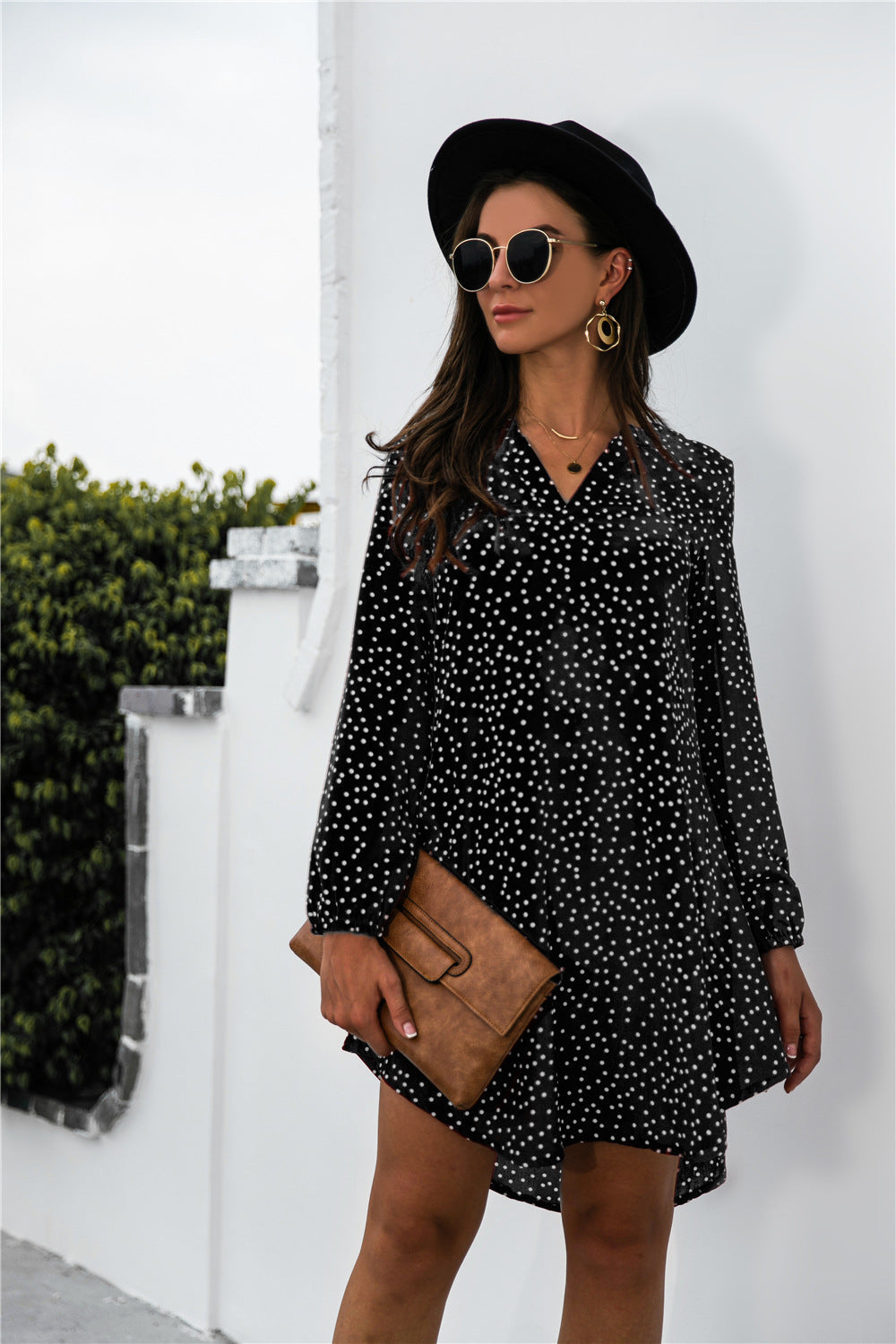 Damen Kleid Polka Dots Sommerkleid Elegant - BerlinGlamour