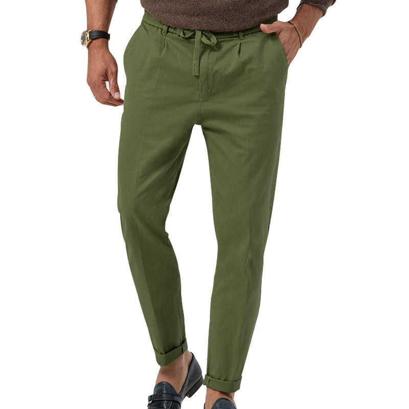 Herren Chino-Hose Bequem Elastisch Mit Kordelzug