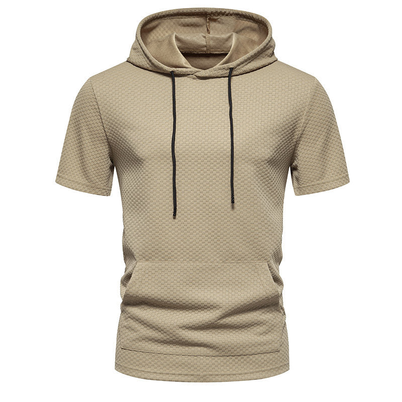 Herren Kapuzenpullover Kurzarm Struktur Design Modern