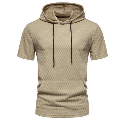 Herren Kapuzenpullover Kurzarm Struktur Design Modern