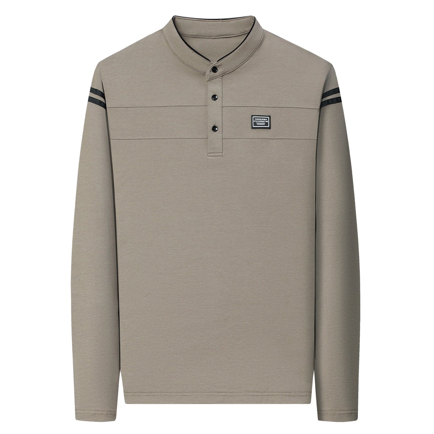 Elegantes Herren Polohemd Langarm Moderner Kragen Slimfit