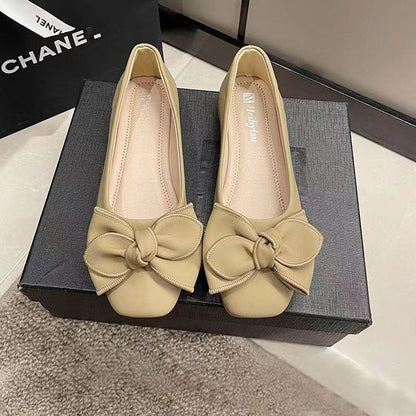 Damen Ballerinas Schleifen-Design Kunstleder Elegant
