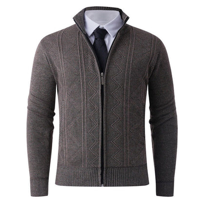 Herren Strickjacke Modern Elegant mit Reißverschluss