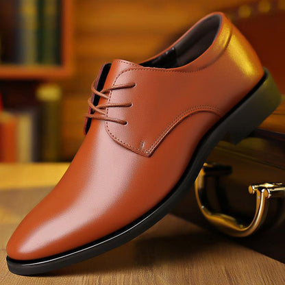 Elegante Herren Schnürschuhe Schwarz Lederschuhe