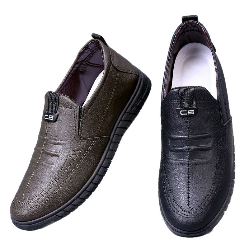 Elegante Damen Slipper Leder Schwarz Heidi Mode