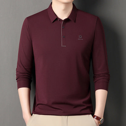 Herren Poloshirt Langarm Sportlich atmungsaktiv