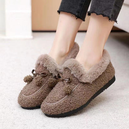 Damen Hausschuhe Flauschig Warm mit Elegantem Detail