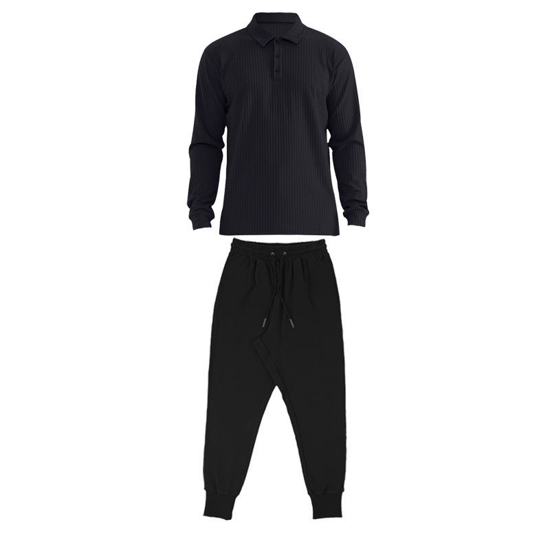 Herren Sportset Langarm Polo Jogginghose Komfort Set