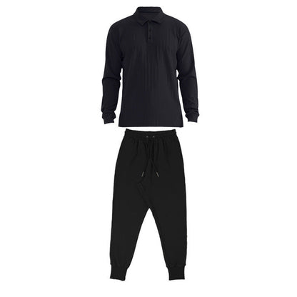 Herren Sportset Langarm Polo Jogginghose Komfort Set