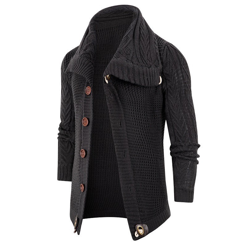 Herren Strickjacke Grobstrick Umschlagkragen Modern