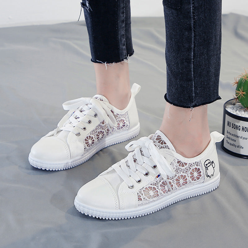 Damen Sneaker Bequem Blumenmuster Komfortschuh