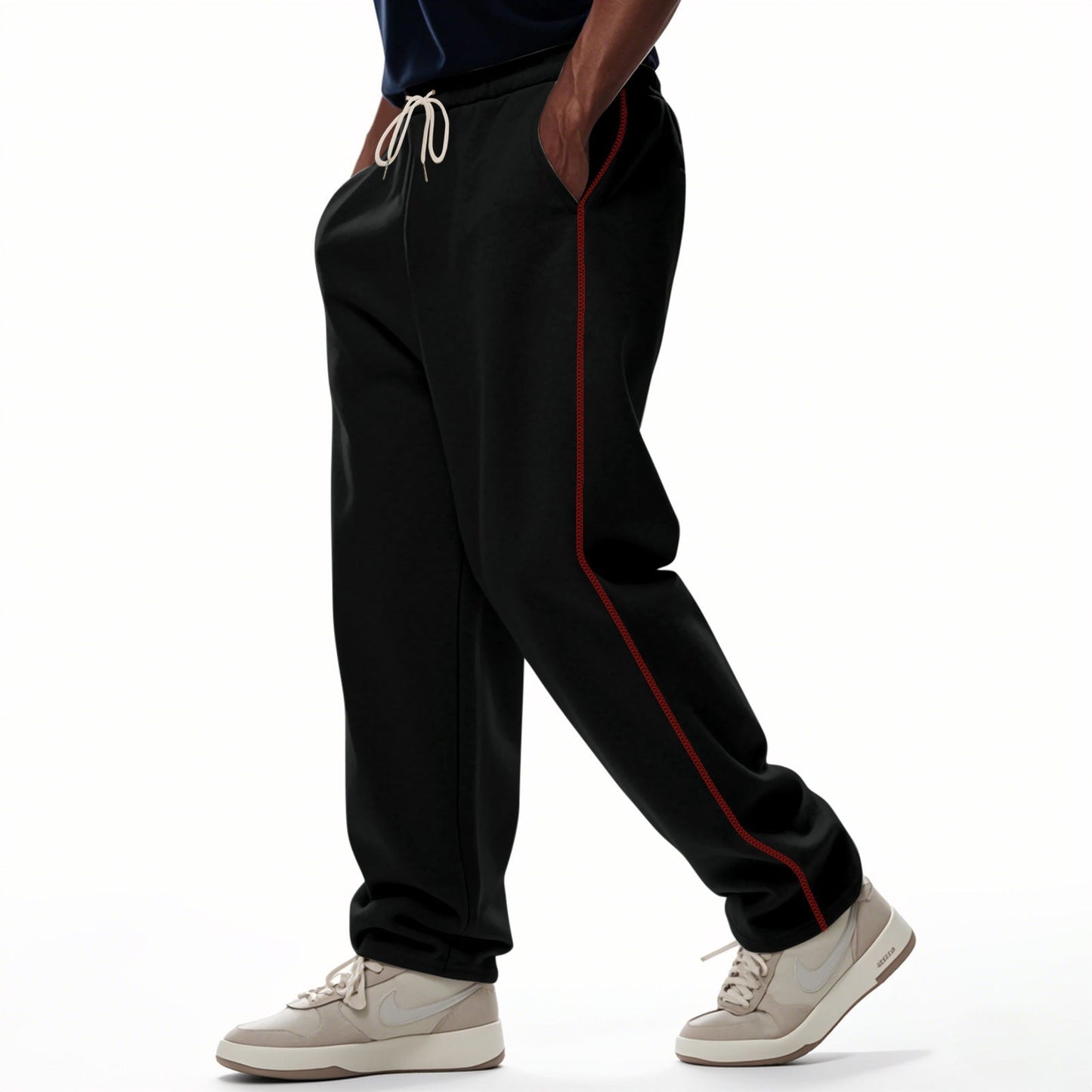 Herren Sportyhose Freizeithose Mit Kontrastnähten Kordelzug