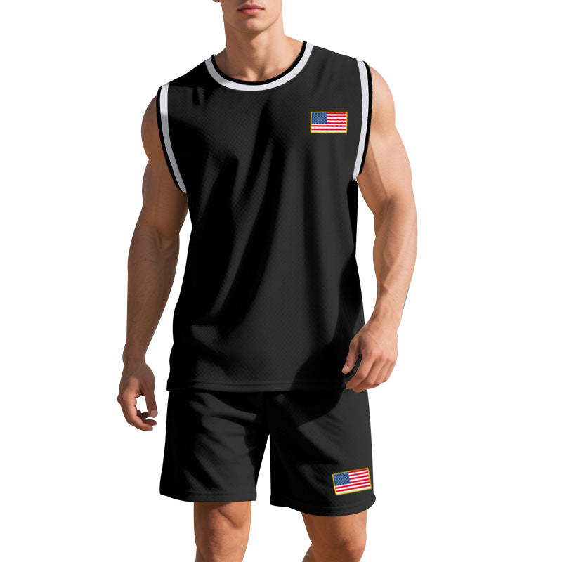 Herren Sportset Atmungsaktiv Mesh Funktionstraining