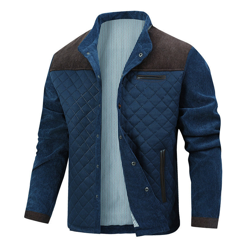 Herren Steppjacke Modern mit Stehkragen und Taschen