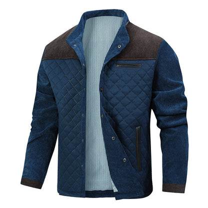 Herren Steppjacke Modern mit Stehkragen und Taschen