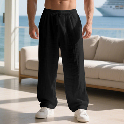 Leichte Sommerhose Herren Leinen Bequem Elastisch