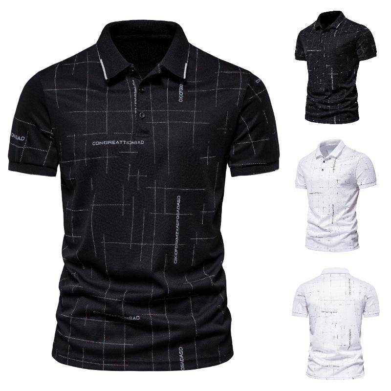 Herren Polohemd Modern Grafik Print Slim Fit - BerlinGlamour